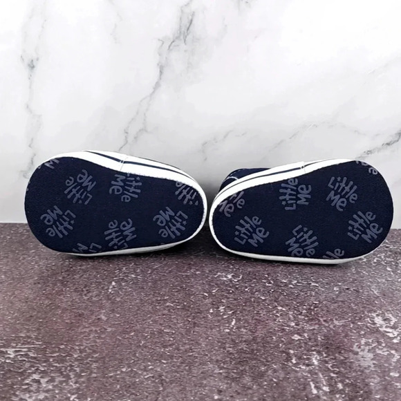 Little Me Infant Soft Bottom Shoes - Navy Blue/White sz 3-6 month - Picture 5 of 6